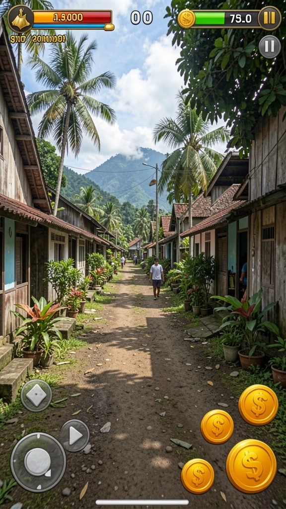 Menggambarkan aksi seru di dalam game.