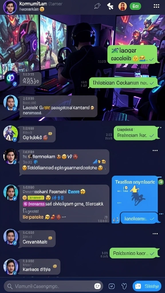 Fitur sosial untuk berbagi pengalaman dan strategi.