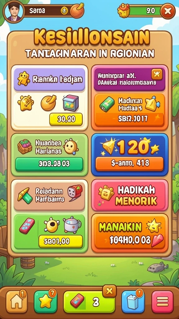 Menu permainan yang mudah dinavigasi.