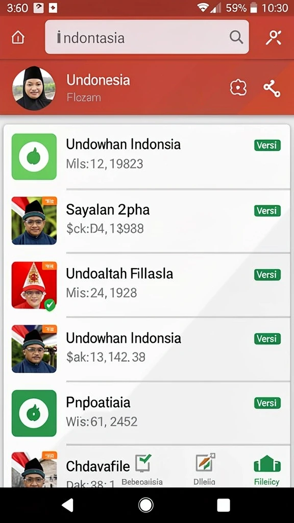 Karakter dengan desain yang unik dan berwarna.