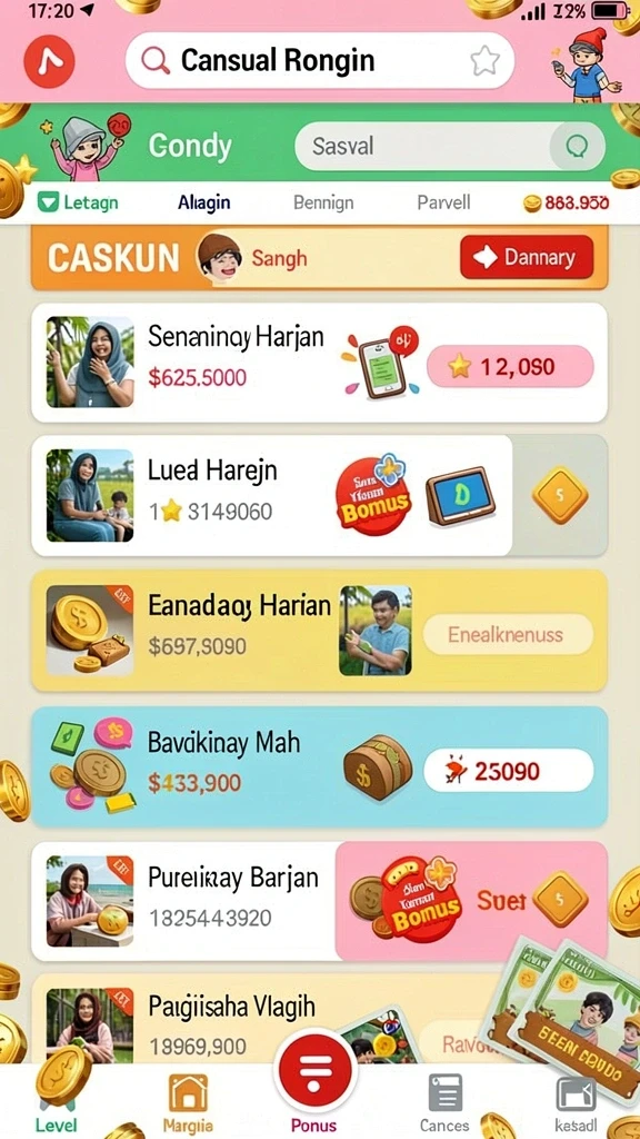 Fitur leaderboard untuk bersaing dengan pemain lain.