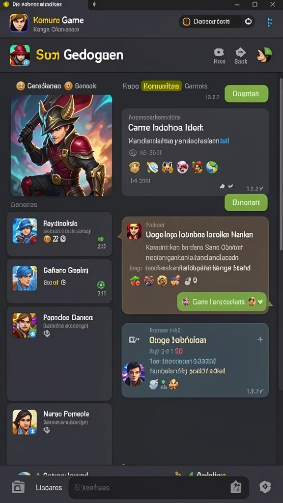 Karakter menarik yang bisa dipilih untuk bermain.