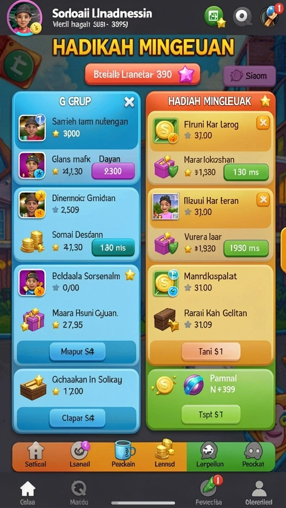 Fitur interaksi sosial yang membuat permainan semakin seru.