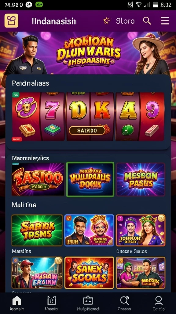 Screenshot menunjukkan tampilan menu utama GIM777 yang intuitif.