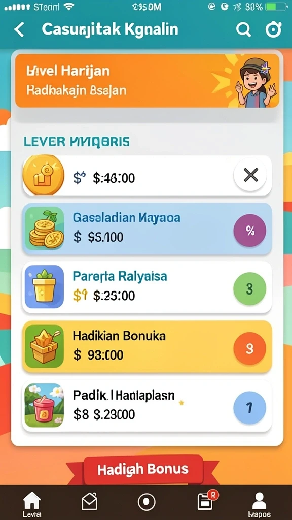Tampilan awal game yang menarik dan intuitif.