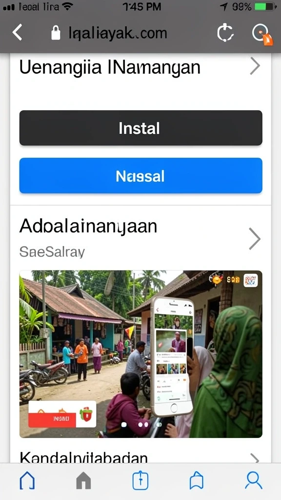 Screenshot menampilkan aksi seru dalam SATU77.