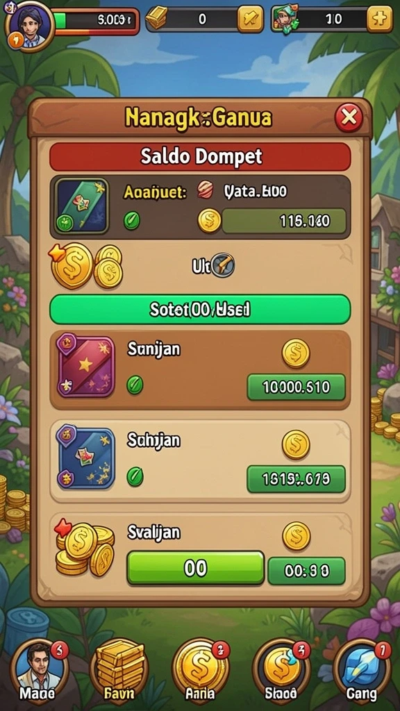 Menu permainan yang beragam dan mudah diakses.