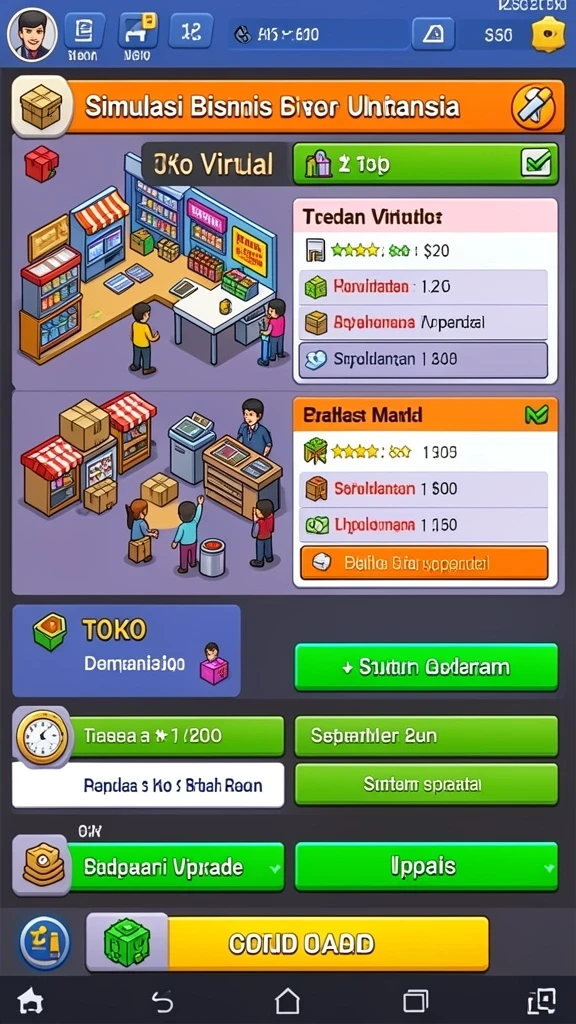 Screenshot dari level menantang yang sedang dimainkan.